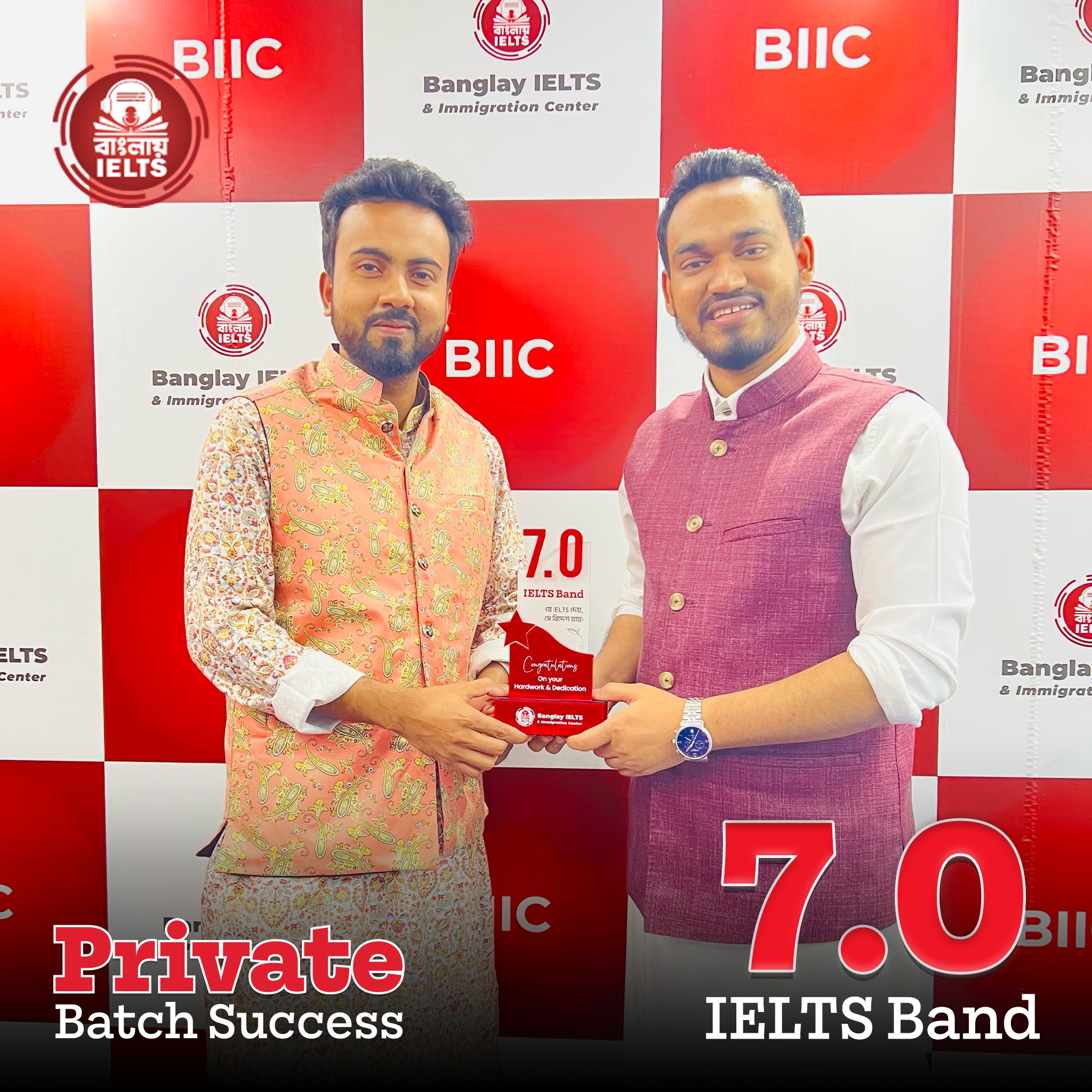 IELTS student achieving Band Score 7 in Offline Batch