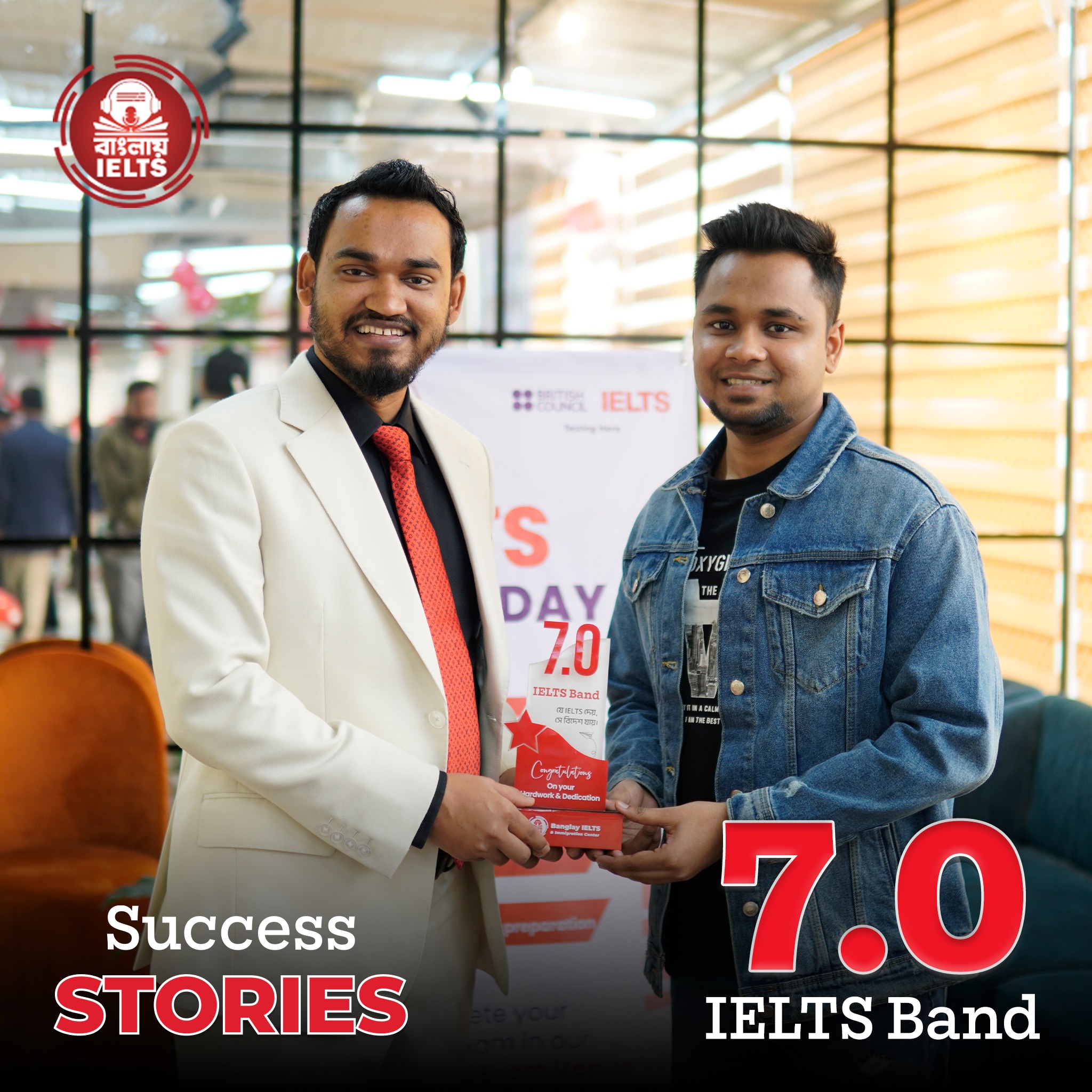 IELTS student achieving Band Score 7 in Online Batch
