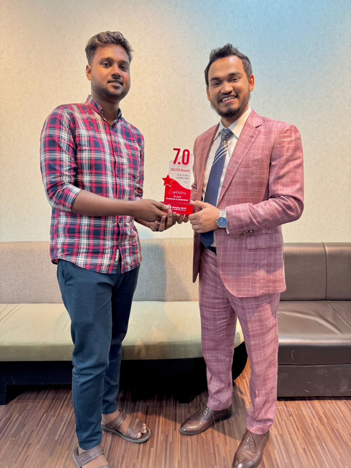 IELTS student achieving Band Score 7 in Online Batch