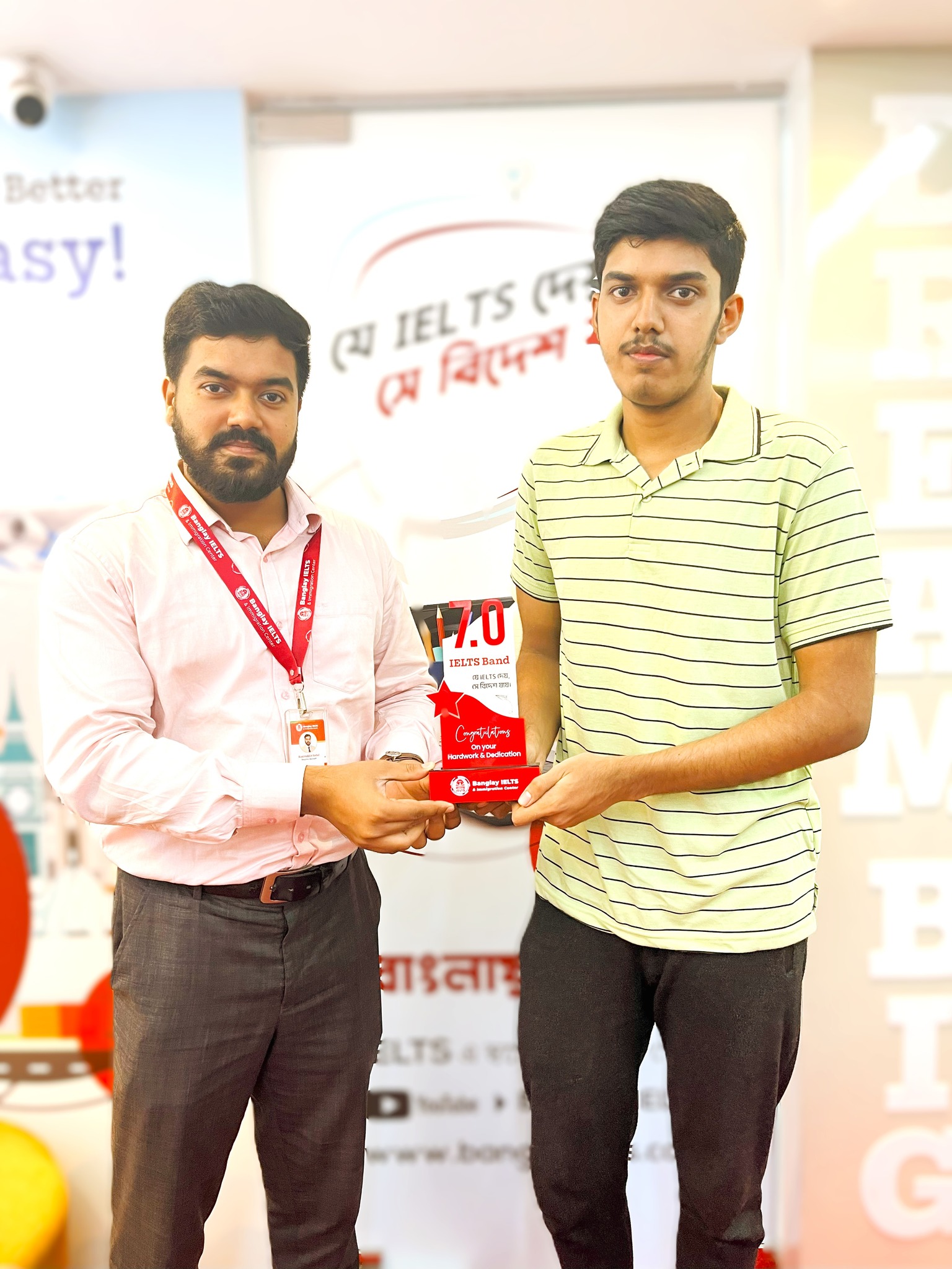 IELTS student achieving Band Score 7 in Online Batch
